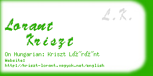 lorant kriszt business card